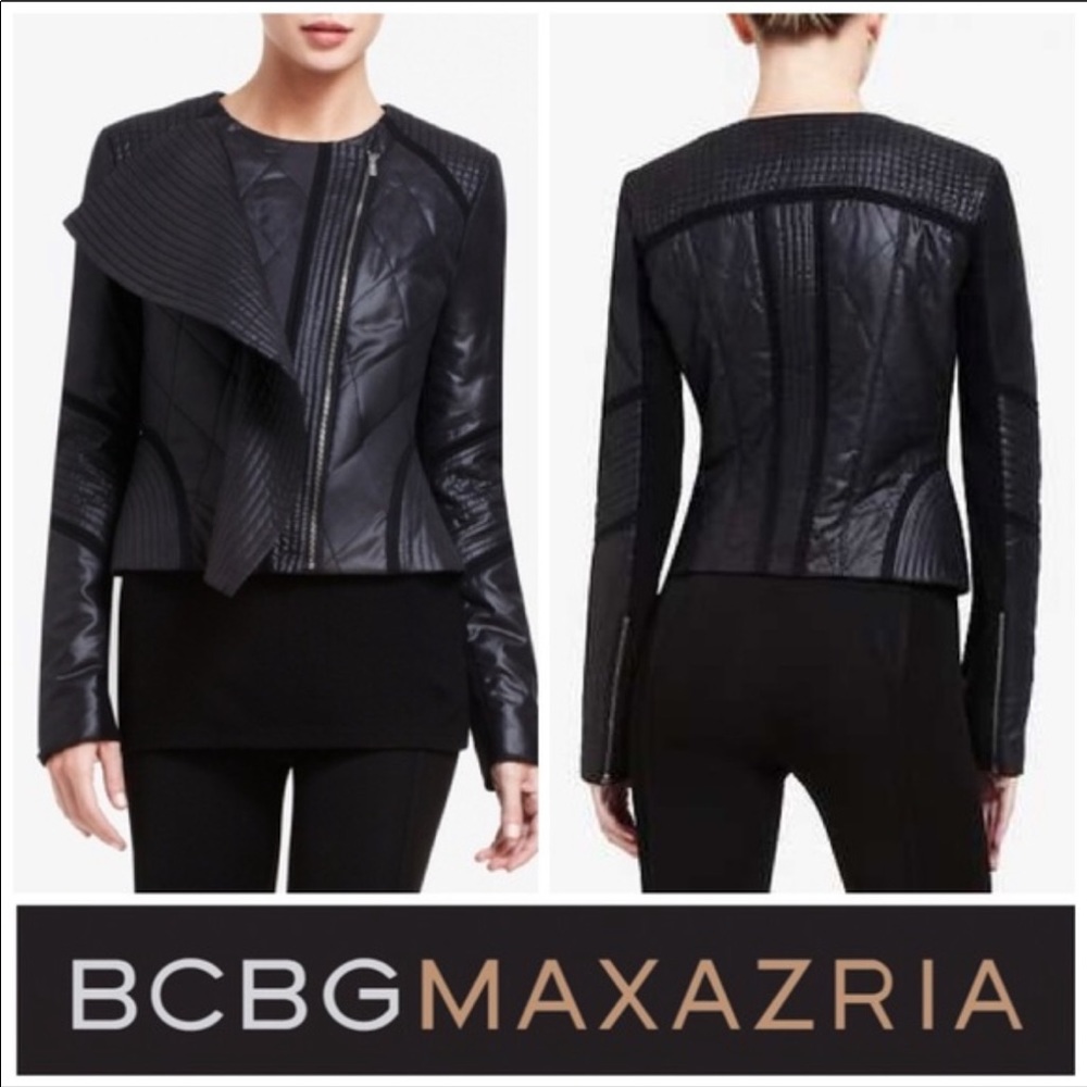 BCBG MAXAZRIA Sz XS Black Moto Dylan Jacket